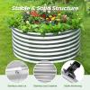 imageLand Guard 442ft Galvanized Raised Garden Bed Kit Round Galvanized Planter Raised Garden Boxes Outdoor Large Metal Raised Garden Beds for Vegetables GreySilver