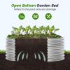imageLand Guard 442ft Galvanized Raised Garden Bed Kit Round Galvanized Planter Raised Garden Boxes Outdoor Large Metal Raised Garden Beds for Vegetables GreySilver