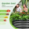 imageLand Guard 442ft Galvanized Raised Garden Bed Kit Round Galvanized Planter Raised Garden Boxes Outdoor Large Metal Raised Garden Beds for Vegetables GreyGray