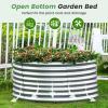 imageLand Guard 442ft Galvanized Raised Garden Bed Kit Round Galvanized Planter Raised Garden Boxes Outdoor Large Metal Raised Garden Beds for Vegetables GreySilver