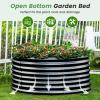 imageLand Guard 442ft Galvanized Raised Garden Bed Kit Round Galvanized Planter Raised Garden Boxes Outdoor Large Metal Raised Garden Beds for Vegetables GreyGray