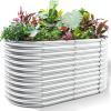 imageLand Guard 443ft Galvanized Raised Garden Bed Kit Round Galvanized Planter Raised Garden Boxes Outdoor Large Metal Raised Garden Beds for Vegetables SilverClassic Silver