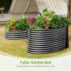 imageLand Guard 443ft Galvanized Raised Garden Bed Kit Round Galvanized Planter Raised Garden Boxes Outdoor Large Metal Raised Garden Beds for Vegetables SilverDark Grey