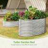 imageLand Guard 443ft Galvanized Raised Garden Bed Kit Round Galvanized Planter Raised Garden Boxes Outdoor Large Metal Raised Garden Beds for Vegetables SilverClassic Silver