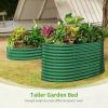 imageLand Guard 443ft Galvanized Raised Garden Bed Kit Round Galvanized Planter Raised Garden Boxes Outdoor Large Metal Raised Garden Beds for Vegetables SilverForest Green