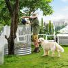 imageLand Guard 443ft Galvanized Raised Garden Bed Kit Round Galvanized Planter Raised Garden Boxes Outdoor Large Metal Raised Garden Beds for Vegetables SilverClassic Silver
