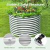 imageLand Guard 443ft Galvanized Raised Garden Bed Kit Round Galvanized Planter Raised Garden Boxes Outdoor Large Metal Raised Garden Beds for Vegetables SilverClassic Silver