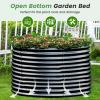 imageLand Guard 443ft Galvanized Raised Garden Bed Kit Round Galvanized Planter Raised Garden Boxes Outdoor Large Metal Raised Garden Beds for Vegetables SilverDark Grey