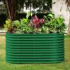 imageLand Guard 443ft Galvanized Raised Garden Bed Kit Round Galvanized Planter Raised Garden Boxes Outdoor Large Metal Raised Garden Beds for Vegetables SilverForest Green