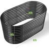 imageLand Guard 443ft Galvanized Raised Garden Bed Kit Round Galvanized Planter Raised Garden Boxes Outdoor Large Metal Raised Garden Beds for Vegetables SilverDark Grey