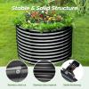 imageLand Guard 443ft Galvanized Raised Garden Bed Kit Round Galvanized Planter Raised Garden Boxes Outdoor Large Metal Raised Garden Beds for Vegetables SilverDark Grey