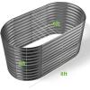imageLand Guard 443ft Galvanized Raised Garden Bed Kit Round Galvanized Planter Raised Garden Boxes Outdoor Large Metal Raised Garden Beds for Vegetables SilverModern Gray