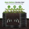 imageLand Guard 443ft Galvanized Raised Garden Bed Kit Round Galvanized Planter Raised Garden Boxes Outdoor Large Metal Raised Garden Beds for Vegetables SilverDark Grey