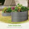 imageLand Guard 443ft Galvanized Raised Garden Bed Kit Round Galvanized Planter Raised Garden Boxes Outdoor Large Metal Raised Garden Beds for Vegetables SilverModern Gray