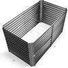 imageLand Guard 6x3x3ft Rectangular Galvanized Raised Garden Beds LargeCapacity Metal Planter Box Outdoor Durable Deep Raised Garden Bed 3ft Tall Raised Beds for Gardening Vegetables Classic SilverModern Gray