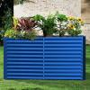 imageLand Guard 6x3x3ft Rectangular Galvanized Raised Garden Beds LargeCapacity Metal Planter Box Outdoor Durable Deep Raised Garden Bed 3ft Tall Raised Beds for Gardening Vegetables Classic SilverRoyal Blue