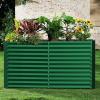 imageLand Guard 6x3x3ft Rectangular Galvanized Raised Garden Beds LargeCapacity Metal Planter Box Outdoor Durable Deep Raised Garden Bed 3ft Tall Raised Beds for Gardening Vegetables Classic SilverForest Green