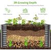 imageLand Guard 6x3x3ft Rectangular Galvanized Raised Garden Beds LargeCapacity Metal Planter Box Outdoor Durable Deep Raised Garden Bed 3ft Tall Raised Beds for Gardening Vegetables Classic SilverModern Gray