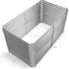 imageLand Guard 6x3x3ft Rectangular Galvanized Raised Garden Beds LargeCapacity Metal Planter Box Outdoor Durable Deep Raised Garden Bed 3ft Tall Raised Beds for Gardening Vegetables Classic SilverClassic Silver