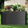 imageLand Guard 6x3x3ft Rectangular Galvanized Raised Garden Beds LargeCapacity Metal Planter Box Outdoor Durable Deep Raised Garden Bed 3ft Tall Raised Beds for Gardening Vegetables Classic SilverDark Grey