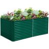 imageLand Guard 6x3x3ft Rectangular Galvanized Raised Garden Beds LargeCapacity Metal Planter Box Outdoor Durable Deep Raised Garden Bed 3ft Tall Raised Beds for Gardening Vegetables Classic SilverForest Green
