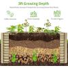 imageLand Guard 6x3x3ft Rectangular Galvanized Raised Garden Beds LargeCapacity Metal Planter Box Outdoor Durable Deep Raised Garden Bed 3ft Tall Raised Beds for Gardening Vegetables Classic SilverCream Yellow