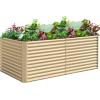 imageLand Guard 6x3x3ft Rectangular Galvanized Raised Garden Beds LargeCapacity Metal Planter Box Outdoor Durable Deep Raised Garden Bed 3ft Tall Raised Beds for Gardening Vegetables Classic SilverCream Yellow