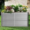 imageLand Guard 6x3x3ft Rectangular Galvanized Raised Garden Beds LargeCapacity Metal Planter Box Outdoor Durable Deep Raised Garden Bed 3ft Tall Raised Beds for Gardening Vegetables Classic SilverClassic Silver