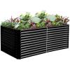 imageLand Guard 6x3x3ft Rectangular Galvanized Raised Garden Beds LargeCapacity Metal Planter Box Outdoor Durable Deep Raised Garden Bed 3ft Tall Raised Beds for Gardening Vegetables Classic SilverDark Grey