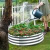 imageLand Guard Galvanized Raised Garden Bed 2Pcs Planter Raised Garden Beds Outdoor Round Clearance Raised Garden Beds for Gardening Vegetables 4x4x1ft1silver