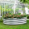 imageLand Guard Galvanized Raised Garden Bed 2Pcs Planter Raised Garden Beds Outdoor Round Clearance Raised Garden Beds for Gardening Vegetables 4x4x1ft1silver