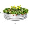 imageLand Guard Galvanized Raised Garden Bed 2Pcs Planter Raised Garden Beds Outdoor Round Clearance Raised Garden Beds for Gardening Vegetables 4x4x1ft1silver