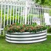 imageLand Guard Galvanized Raised Garden Bed 2Pcs Planter Raised Garden Beds Outdoor Round Clearance Raised Garden Beds for Gardening Vegetables 4x4x1ft1silver