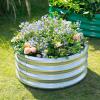 imageLand Guard Galvanized Raised Garden Bed 2Pcs Planter Raised Garden Beds Outdoor Round Clearance Raised Garden Beds for Gardening Vegetables 4x4x1ft1silver
