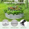 imageLand Guard Galvanized Raised Garden Bed 2Pcs Planter Raised Garden Beds Outdoor Round Clearance Raised Garden Beds for Gardening Vegetables 4x4x1ft1silver