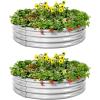 imageLand Guard Galvanized Raised Garden Bed 2Pcs Planter Raised Garden Beds Outdoor Round Clearance Raised Garden Beds for Gardening Vegetables 4x4x1ft1silver