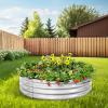 imageLand Guard Galvanized Raised Garden Bed 2Pcs Planter Raised Garden Beds Outdoor Round Clearance Raised Garden Beds for Gardening Vegetables 4x4x1ft1silver