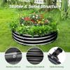 imageLand Guard Galvanized Raised Garden Bed 2Pcs Planter Raised Garden Beds Outdoor Round Clearance Raised Garden Beds for Gardening Vegetables 4x4x1ft2grey