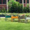 imageLand Guard Galvanized Raised Garden Bed with Legs Galvanized Planter Raised Garden Boxes Outdoor Oval Large Metal Raised Garden Beds for VegetablesGreenGray
