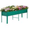 imageLand Guard Galvanized Raised Garden Bed with Legs Galvanized Planter Raised Garden Boxes Outdoor Oval Large Metal Raised Garden Beds for VegetablesGreenGreen