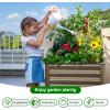imageLand Guard Galvanized Raised Garden Bed with Legs Galvanized Planter Raised Garden Boxes Outdoor Oval Large Metal Raised Garden Beds for VegetablesGreenBeige