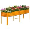 imageLand Guard Galvanized Raised Garden Bed with Legs Galvanized Planter Raised Garden Boxes Outdoor Oval Large Metal Raised Garden Beds for VegetablesGreenYellow