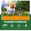 imageLand Guard Galvanized Raised Garden Bed with Legs Galvanized Planter Raised Garden Boxes Outdoor Oval Large Metal Raised Garden Beds for VegetablesGreenYellow