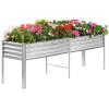 imageLand Guard Galvanized Raised Garden Bed with Legs Galvanized Planter Raised Garden Boxes Outdoor Oval Large Metal Raised Garden Beds for VegetablesGreenSilver