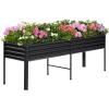 imageLand Guard Galvanized Raised Garden Bed with Legs Galvanized Planter Raised Garden Boxes Outdoor Oval Large Metal Raised Garden Beds for VegetablesGreenGray