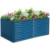 imageLand Guard 6x3x3ft Rectangular Galvanized Raised Garden Beds LargeCapacity Metal Planter Box Outdoor Durable Deep Raised Garden Bed 3ft Tall Raised Beds for Gardening Vegetables Classic SilverRoyal Blue
