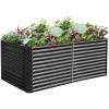 imageLand Guard 6x3x3ft Rectangular Galvanized Raised Garden Beds LargeCapacity Metal Planter Box Outdoor Durable Deep Raised Garden Bed 3ft Tall Raised Beds for Gardening Vegetables Classic SilverModern Gray