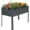 imageLand Guard Galvanized Raised Garden Bed with Legs Galvanized Planter Raised Garden Boxes Outdoor Oval Large Metal Raised Garden Beds for VegetablesGreenGray