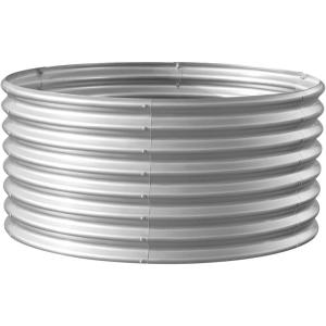 imageLand Guard 442ft Galvanized Raised Garden Bed Kit Round Galvanized Planter Raised Garden Boxes Outdoor Large Metal Raised Garden Beds for Vegetables GreySilver