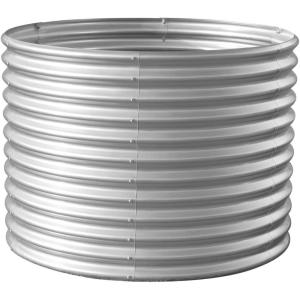 imageLand Guard 443ft Galvanized Raised Garden Bed Kit Round Galvanized Planter Raised Garden Boxes Outdoor Large Metal Raised Garden Beds for Vegetables SilverClassic Silver